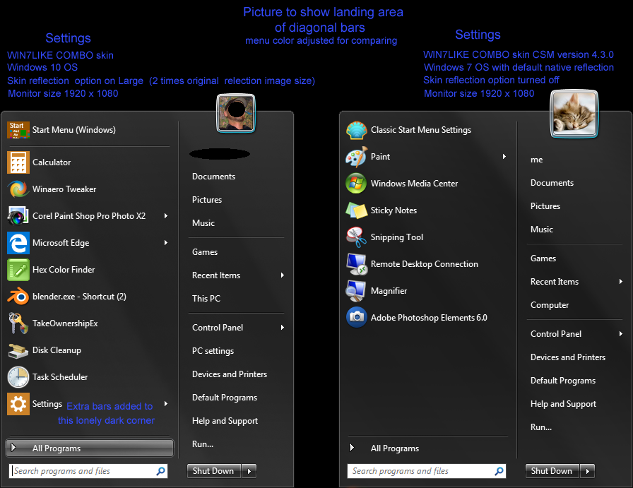 Compare real Win7 reflection bars with black desktop.png